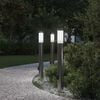 vidaXL Bornes lumineuses avec sortie lot de 3 80 cm acier inoxydable IP44
