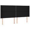 vidaXL T&ecirc;te de lit &agrave; LED Noir 163x16x118/128 cm Tissu