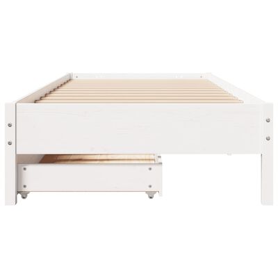 vidaXL Cadre de lit sans matelas blanc 100x200 cm bois de pin massif