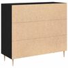 vidaXL Buffet Ch&ecirc;ne noir 90 x 34 x 80 cm Bois d'ing&eacute;nierie