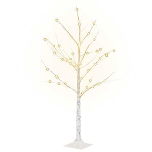 vidaXL Bouleau blanc &agrave; LED 48 LED Blanc chaud 120 cm
