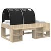 vidaXL Cadre de lit avec tunnel avec &eacute;tag&egrave;re 3 pc Ch&ecirc;ne Sonoma et noir