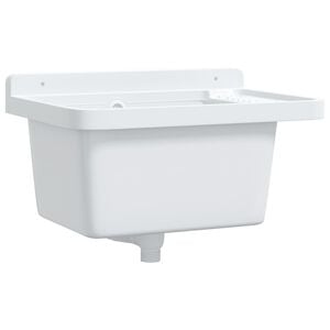 vidaXL Lavabo pour montage murale blanc 50x35x24 cm r&eacute;sine