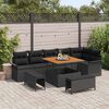 vidaXL Ensemble de canap&eacute; de jardin avec coussin 9 pcs Noir