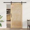 vidaXL Porte coulissante Naturel et Noir 93 x 202 cm Pin massif
