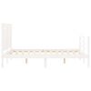 vidaXL Cadre de lit sans matelas blanc bois massif