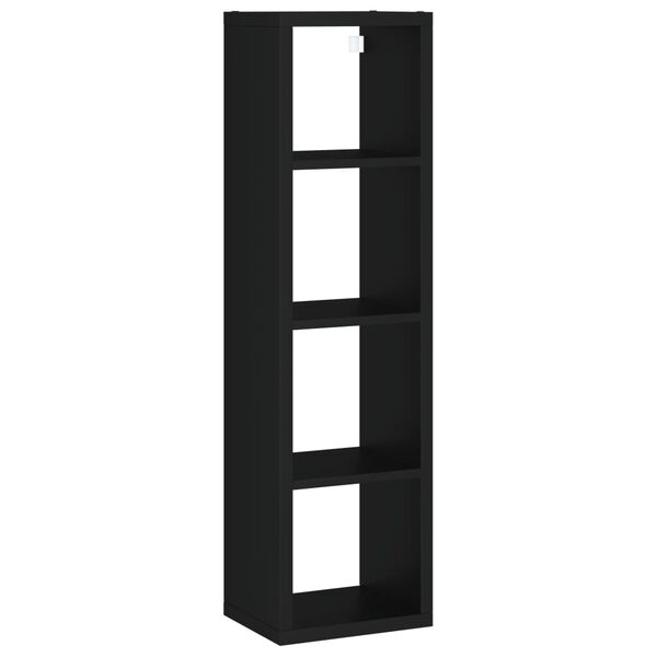 vidaXL &Eacute;tag&egrave;re murale sous forme de cube Noir 37x29,5x134,5 cm MDF