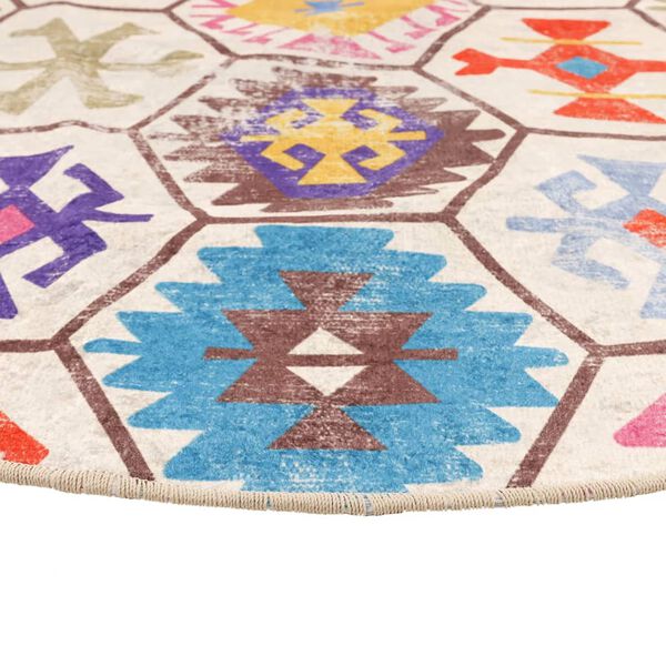 vidaXL Tapis lavable multicolore &Oslash; 120 cm antid&eacute;rapant