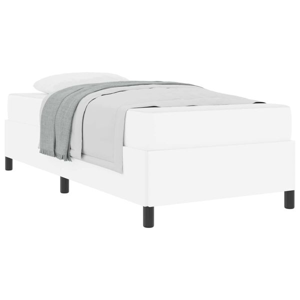 vidaXL Cadre de lit avec matelas Blanc 90 x 190 cm tissu