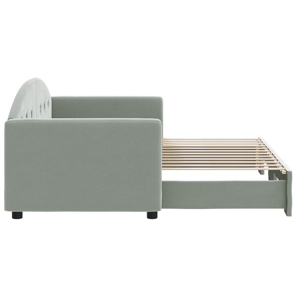 vidaXL Lit de jour avec gigogne sans matelas gris clair 80x200 cm