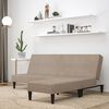 vidaXL Canap&eacute;-lit &agrave; 2 places avec tabouret Taupe Tissu microfibre