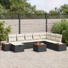 vidaXL Ensemble de canap&eacute; de jardin 9 pcs Noir Poly rotin