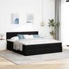 VidaXL Cadre de lit ottoman avec matelas noir 180x200 cm tissu