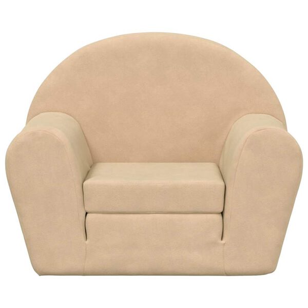 vidaXL Canapé-lit pour enfants crème peluche douce