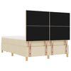 vidaXL Lit &agrave; ressorts avec matelas Cr&egrave;me 160 x 200 cm tissu