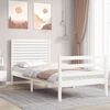 vidaXL Cadre de lit sans matelas blanc bois massif