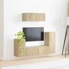 vidaXL Ensemble meuble TV 4 pcs Ch&ecirc;ne Sonoma Bois d'ing&eacute;nierie
