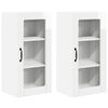 vidaXL Cabinet en verre mural PORTO 2 pc Blanc brillant
