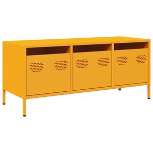 vidaXL Meuble TV jaune moutarde 101,5x39x43,5 cm acier laminé à froid