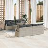 vidaXL Ensemble de canap&eacute; de jardin 9 pcs Gris clair polyrotin