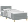 vidaXL Lit boxspring avec matelas Gris clair 80 x 200 cm tissu