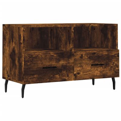 vidaXL Meuble TV Chêne fumé 80x36x50 cm Bois d'ingénierie