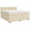 vidaXL Lit boxspring avec matelas Cr&egrave;me 140 x 200 cm Tissu
