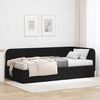 vidaXL Cadre de lit d'angle avec matelas Noir 90 x 190 cm tissu