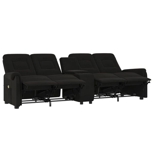 vidaXL Fauteuil de massage inclinable et porte-gobelet 4 places noir