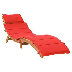 vidaXL Transat Bois d'Acacia Massif Rouge