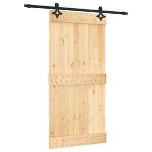 vidaXL Porte coulissante 100 x 210 cm Bois de pin massif (non trait&eacute;)