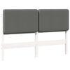 vidaXL T&ecirc;te de lit capitonn&eacute;e Blanc et gris clair 140 cm Pin massif