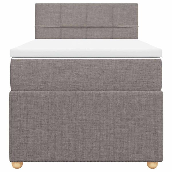 vidaXL Sommier &agrave; lattes de lit avec matelas Taupe 100x200 cm Tissu