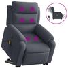 vidaXL Fauteuil inclinable de massage &eacute;lectrique gris fonc&eacute; velours