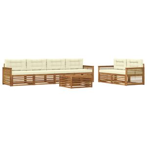 vidaXL Ensemble de canap&eacute;s d'ext&eacute;rieur 7 pc Naturel et Cr&egrave;me