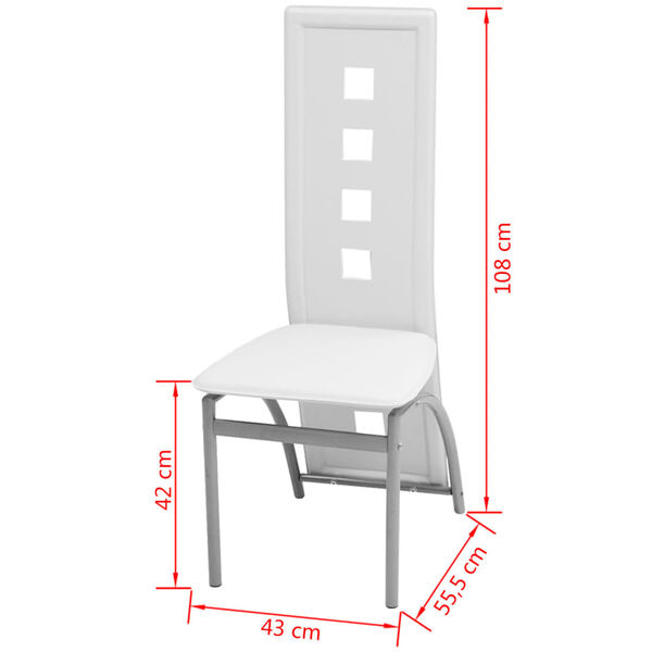 vidaXL Chaises &agrave; manger lot de 4 blanc similicuir