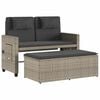 vidaXL Banc inclinable de jardin et coussins gris clair r&eacute;sine tress&eacute;e