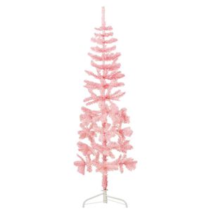 vidaXL Demi sapin de No&euml;l artificiel mince avec support Rose 150 cm