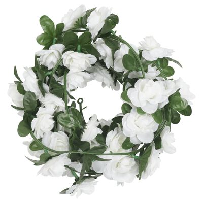 vidaXL Guirlandes de fleurs de Noël 6 pcs blanc 240 cm