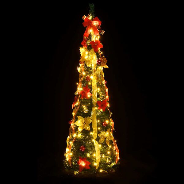 vidaXL Sapin de No&euml;l artificiel escamotable 100 LED vert 150 cm