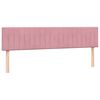 vidaXL Sommier &agrave; lattes de lit avec matelas et LED rose 180x220 cm velours