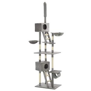 vidaXL Arbre &agrave; chat avec griffoirs en sisal 230-260 cm Gris