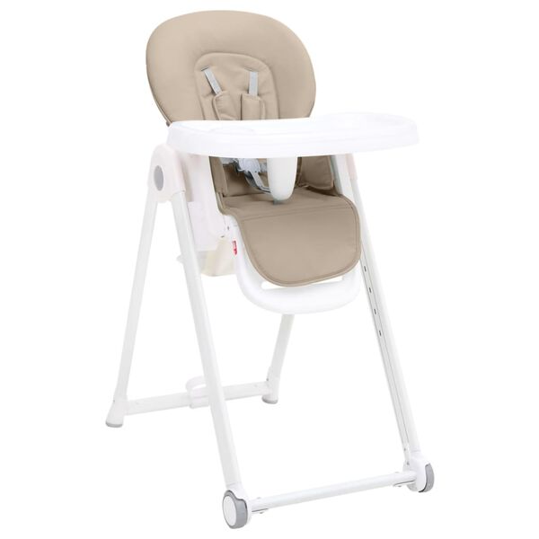 vidaXL Chaise haute b&eacute;b&eacute; Beige Aluminium