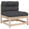 vidaXL Salon de jardin 6 pcs avec coussins bois de pin massif