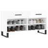 vidaXL Banc &agrave; chaussures blanc brillant 102x35x55 cm bois d'ing&eacute;nierie