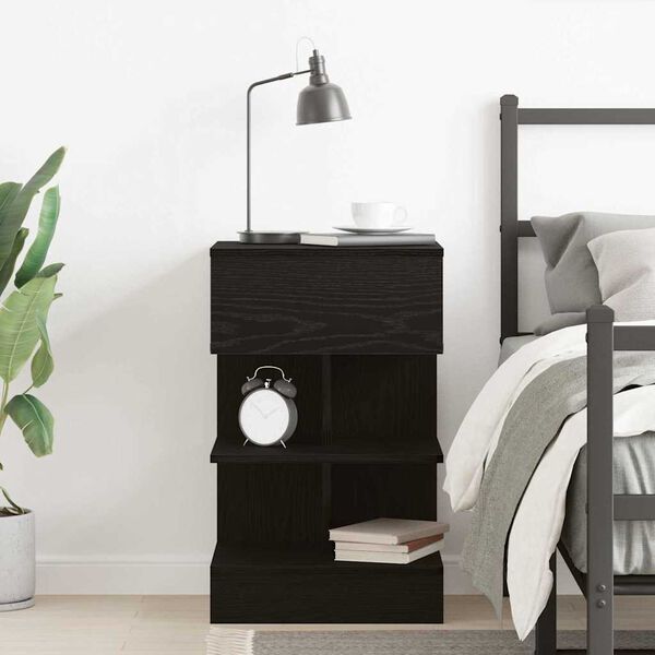 vidaXL Cabinet de chevet Ch&ecirc;ne noir 40 x 35 x 65 cm Bois d'ing&eacute;nierie