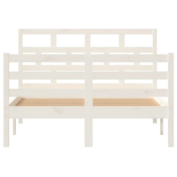 vidaXL Cadre de lit sans matelas blanc bois massif 120x200 cm