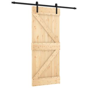 vidaXL Porte coulissante 85 x 210 cm Bois de pin massif (non trait&eacute;)