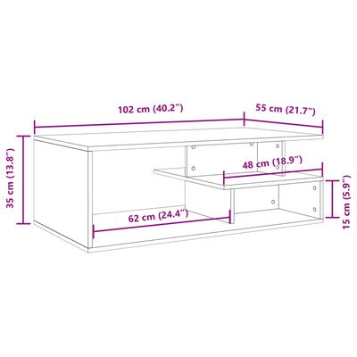 vidaXL Table basse noir 102x55x35 cm bois d'ingénierie