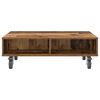 vidaXL Table d'appoint avec roues Bois ancien 90 x 50 x 30 cm
